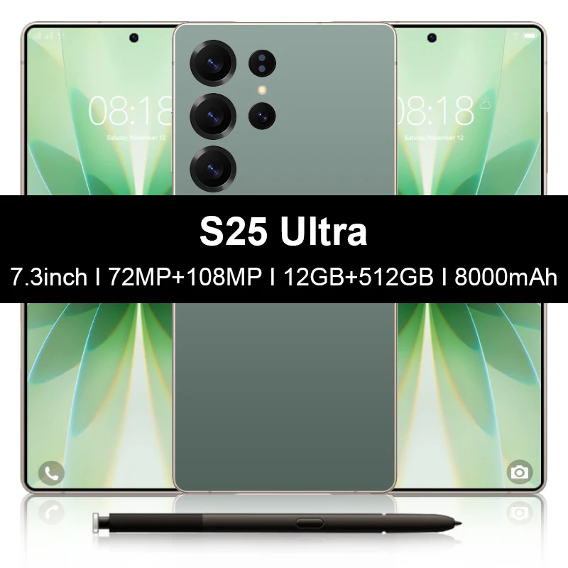 

NEW 2026 HOT Pad S25 ultra Tablet PC 7.3 inch HD 4K Android 14 12GB+512GB 8000mAh Battery 4G 5G Dual Sim Card WiFi GPS Google Ta