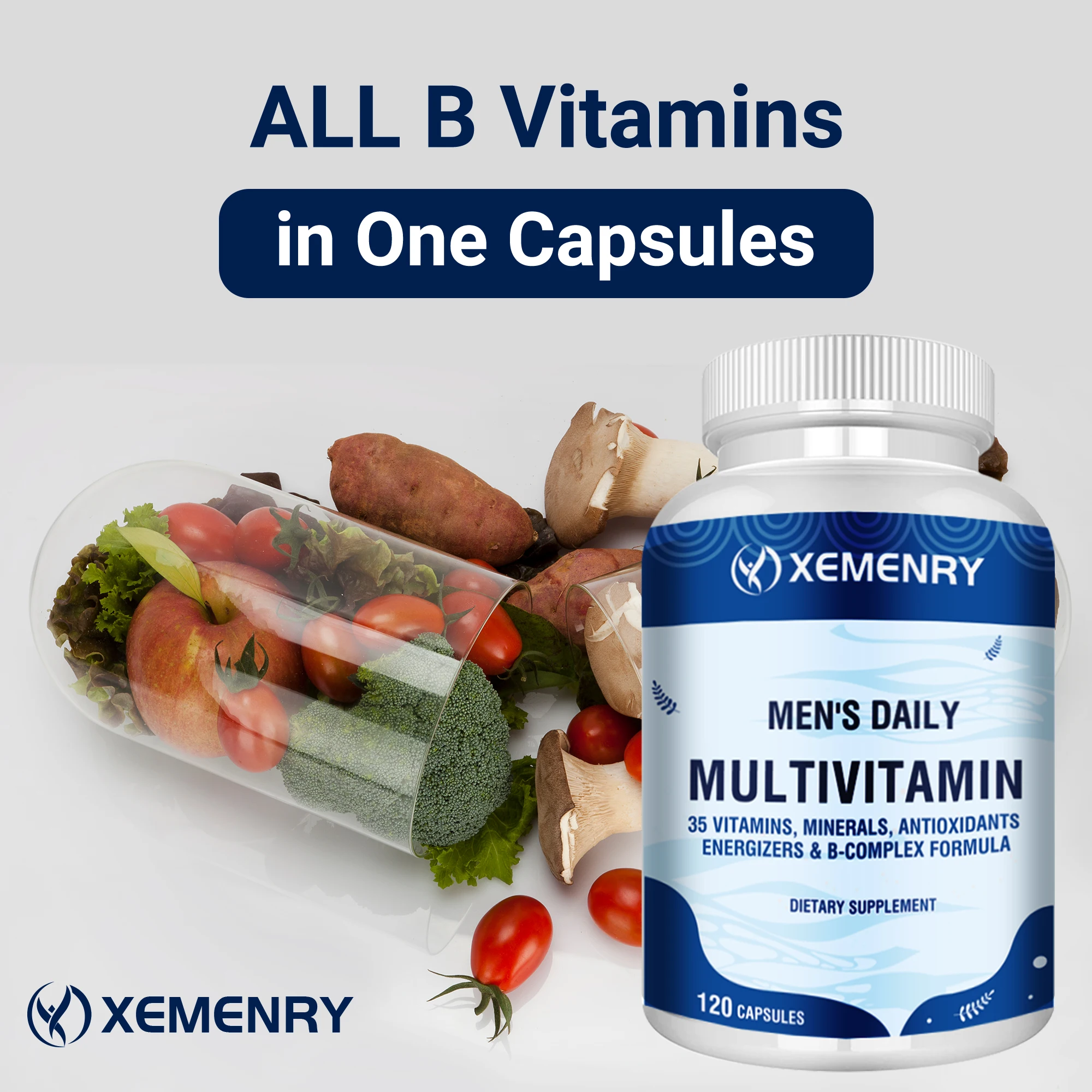 Men's Daily Multivitamin - for Immunity, Energy, Digestion, Skin, and Overall Health - 120 Capsules