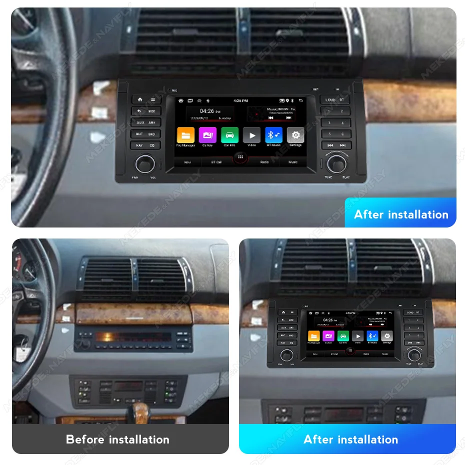 7" Wireless Carplay Android 15 Auto Screen Car Radio For BMW 5 Series E39 X5 E53 M5 E38 1999-2006 Stereo 2DIN Multimedia Player view 2