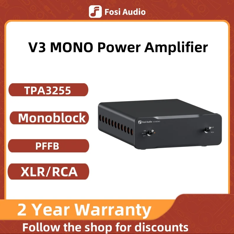 Fosi Audio V3 Mono Stereo Power Amplifier 2/2.1/3/4/5 Channel TPA3255 Mini Amp 240W Professional Amplifier