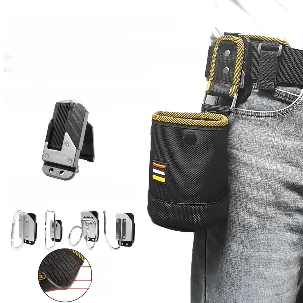Torba na narzędzia Etui na narzędzia do obróbki drewna Elektryk Mechanik 1680D Obrotowa, szybko zawieszana torba na narzędzia do paznokci Mężczyzna Prezent Organizer narzędzi — zdjęcie 2