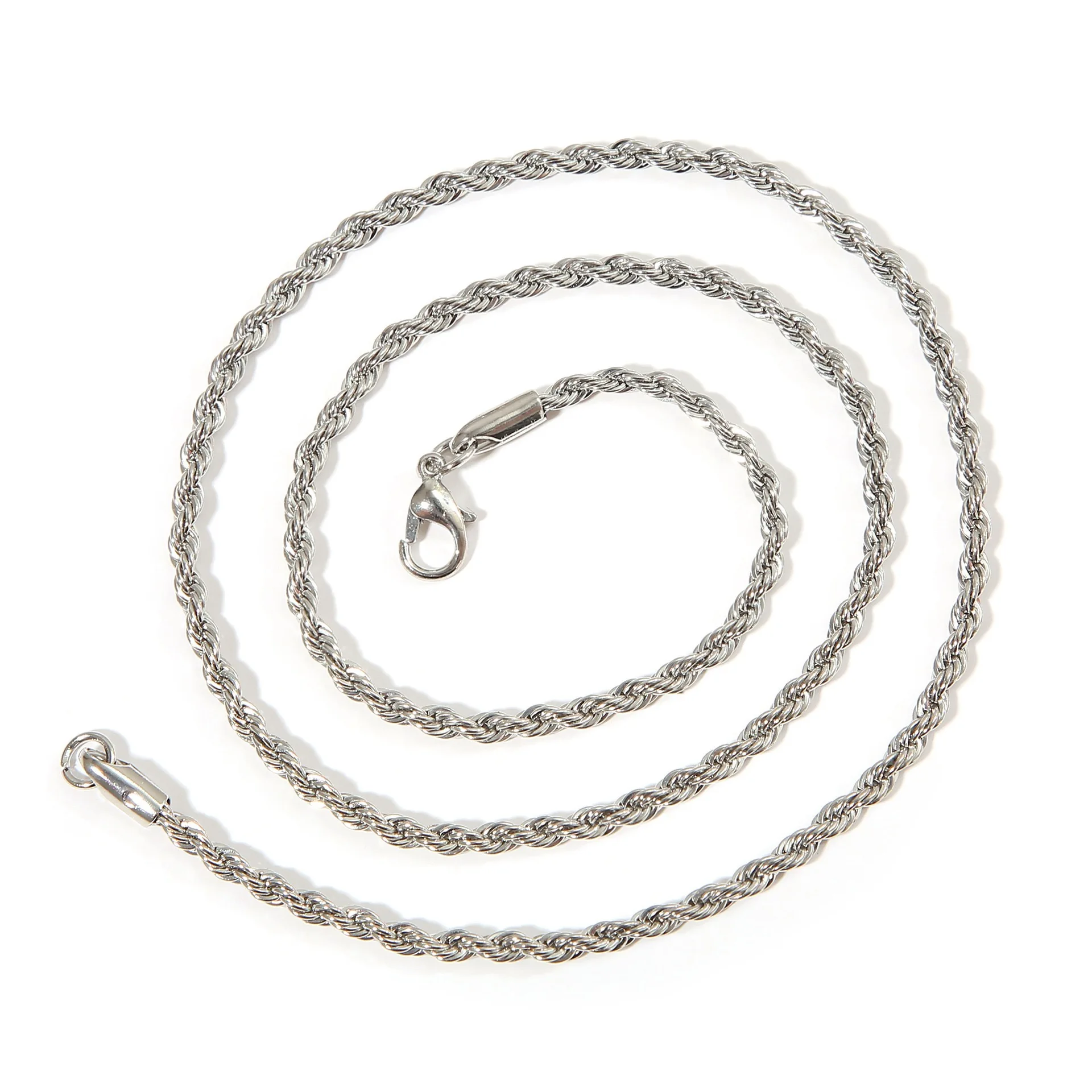 

Gold Rope Chain Necklace for Men – 3mm/5mm Hip Hop Cuban Style Stainless Steel Jewelry, Fashion Streetwear Accessory
