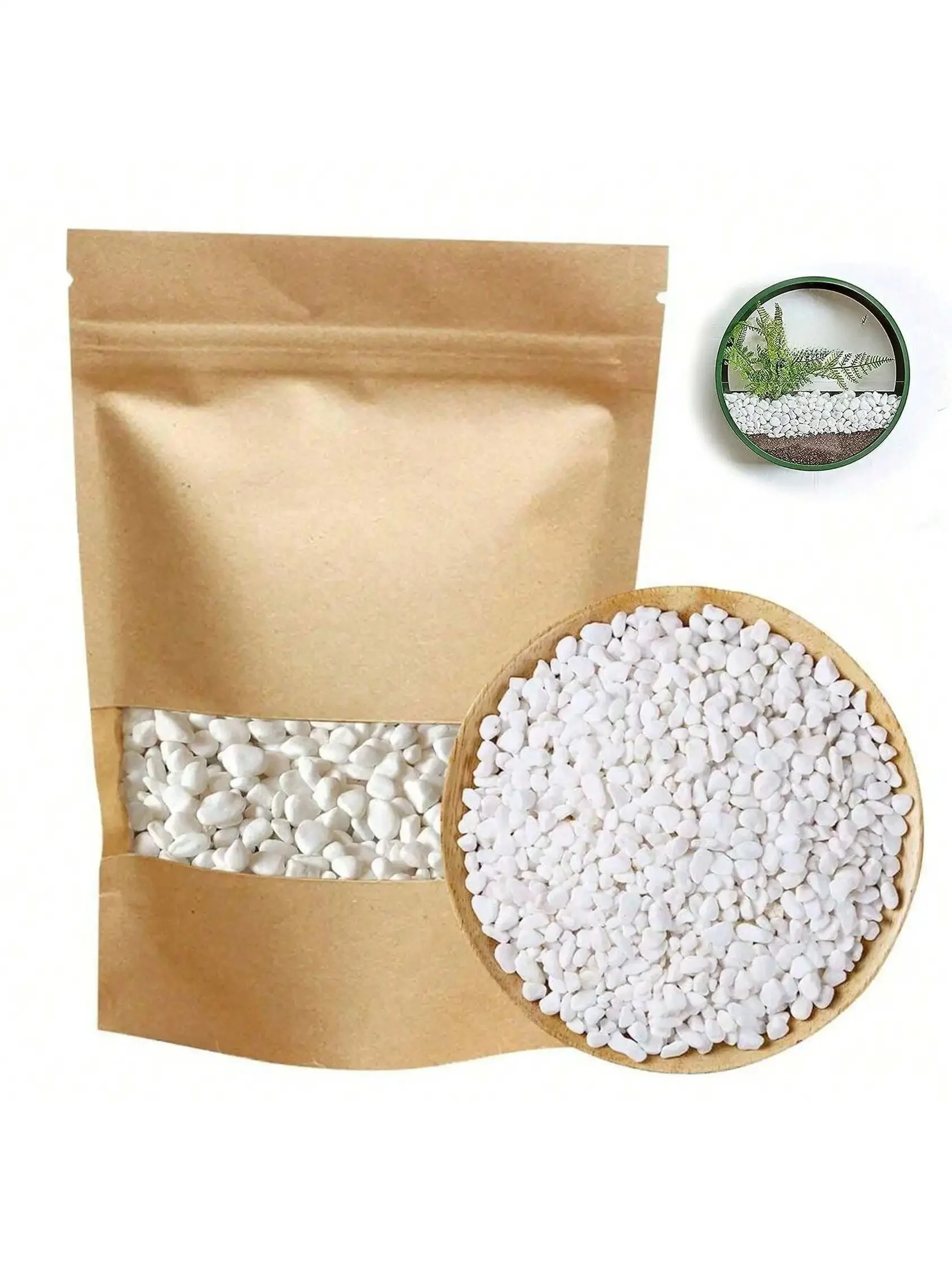 AliExpress NONE Mini White Rocks Stone Decorative Pebbles Vase Fillers Succulents Cactus Bonsai DIY Plant Rock Garden Outdoor Indoor Gravel for