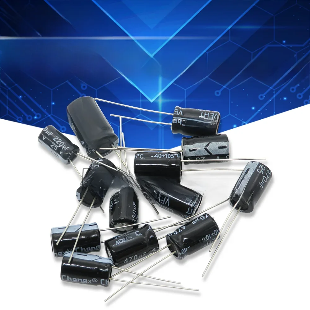 2~50PCS Kondensator elektrolityczny 6.3V 10v 16V 25V 35V 50V 63V 100V 250V 400V 450V 1uf 2.2uf 4.7uf 10uf 22uf 33uf 47uf 100uf 220uf — zdjęcie 2