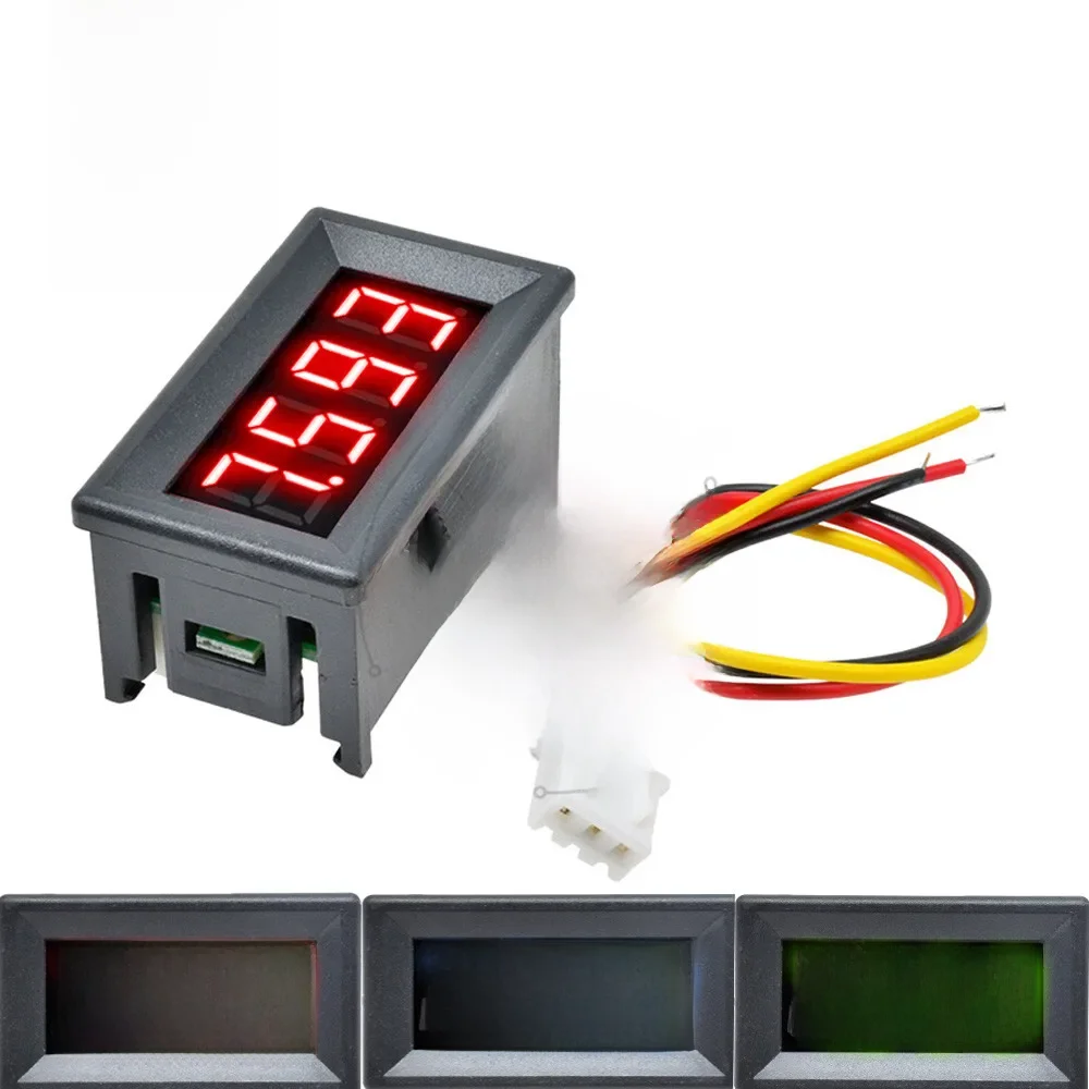 3 sztuk/1 sztuk cyfrowy wyświetlacz LCD narzędzie do pomiaru napięcia DC 0-100V 0.36 Cal 3-przewodowy 4-cyfrowy woltomierz Tester napięcia — zdjęcie 2