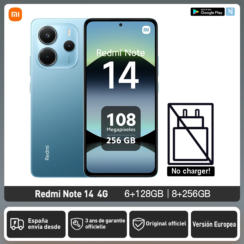 Xiaomi Redmi Note 14 4G European Version 128GB/256GB MTk Helie G99-Ultra AMOLED Display 6.67