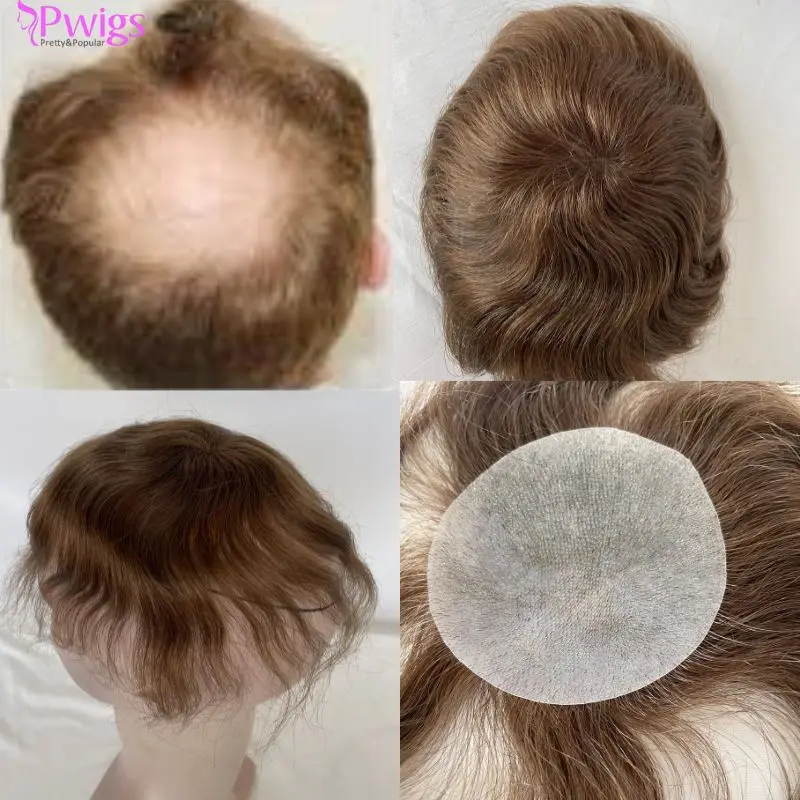 Men's Thin Skin PU Bald Spot Hair Patch, Hair Replacement System