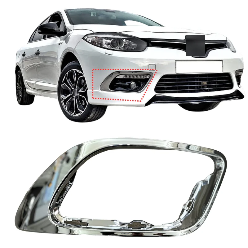 Fog Headlight Frame Right Left Protector Grill For Renault Fluence 2013-2016 Abs Chrome or Black 261A23821R 261A32113R