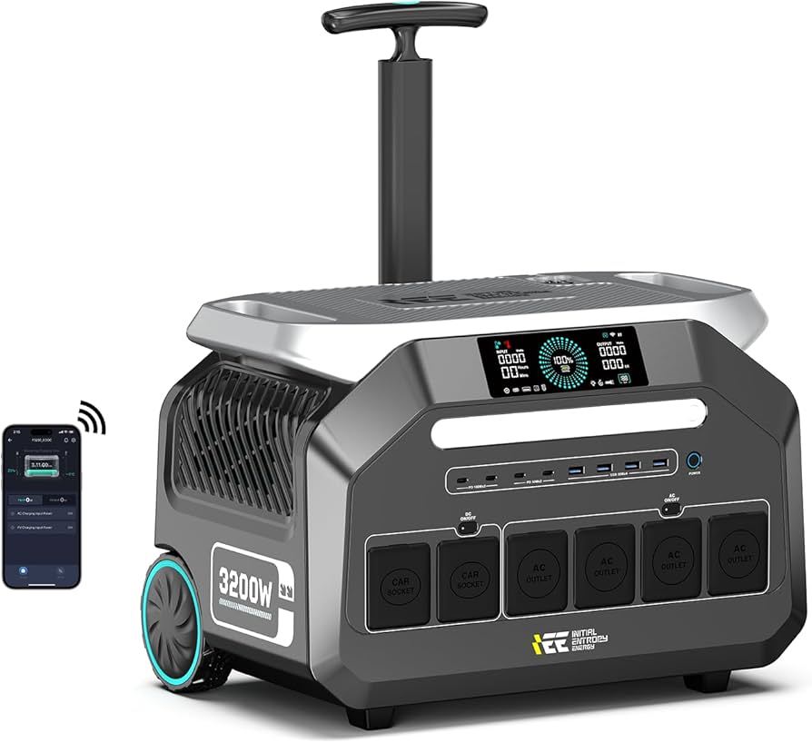  Premium Brand New @@ IEE Portable Power Station 3200W + 3X100W Solar Panels 2048Wh life Battery With 6400W Peak Output 