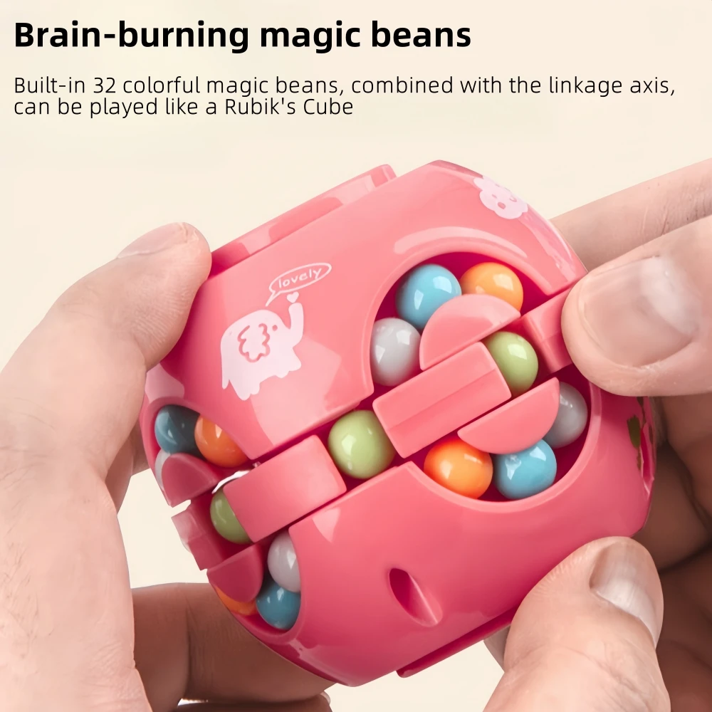 1 pc baby toys,Educational small toys,spinning magic bean puzzle toy, magic bean cube toy and fidget spinner two-in-one toy