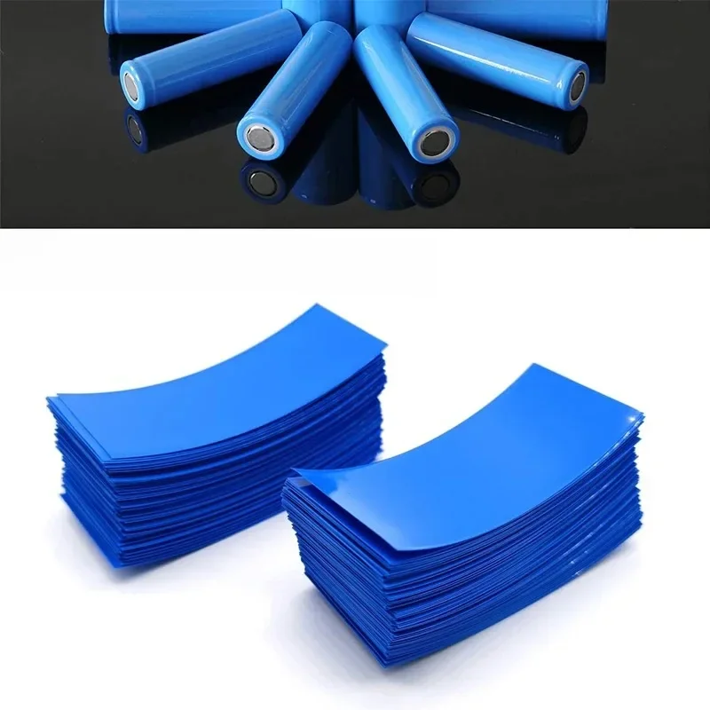 Tube thermorétractable plat en PVC, 100 pièces, enveloppe de batterie pour batterie au Lithium 18650, Kit assorti d'isolation auto-adhésive
