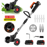 650W Conentool 24V Cordless Strimmer - Lawn mover Garden strimers with 5*1500mAh Batteries and 6 inch, Grass tremers