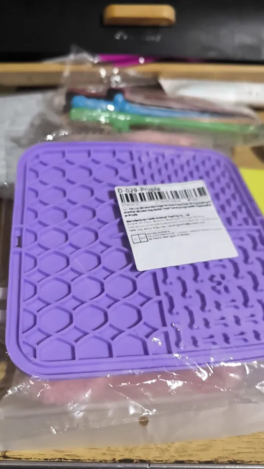 Customer review photo for Dog Lick Mat with Suction Cups