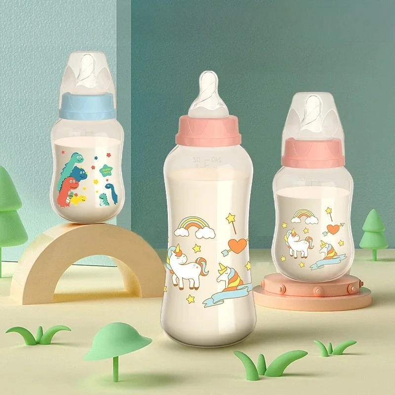 150/240ML butelka PP dla niemowląt z grawitacyjnym butelka noworodka kulkowym z uchwytem butelka mleka butelki dla niemowląt karmienia noworodka — zdjęcie 2