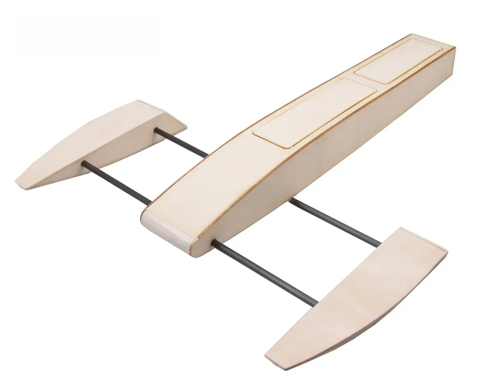 Bateau de vitesse RC 495mm, stabilisateur Sponson en bois, crevettes, bateau de course, Kits de construction de maquettes, hors-bord télécommandé Radio