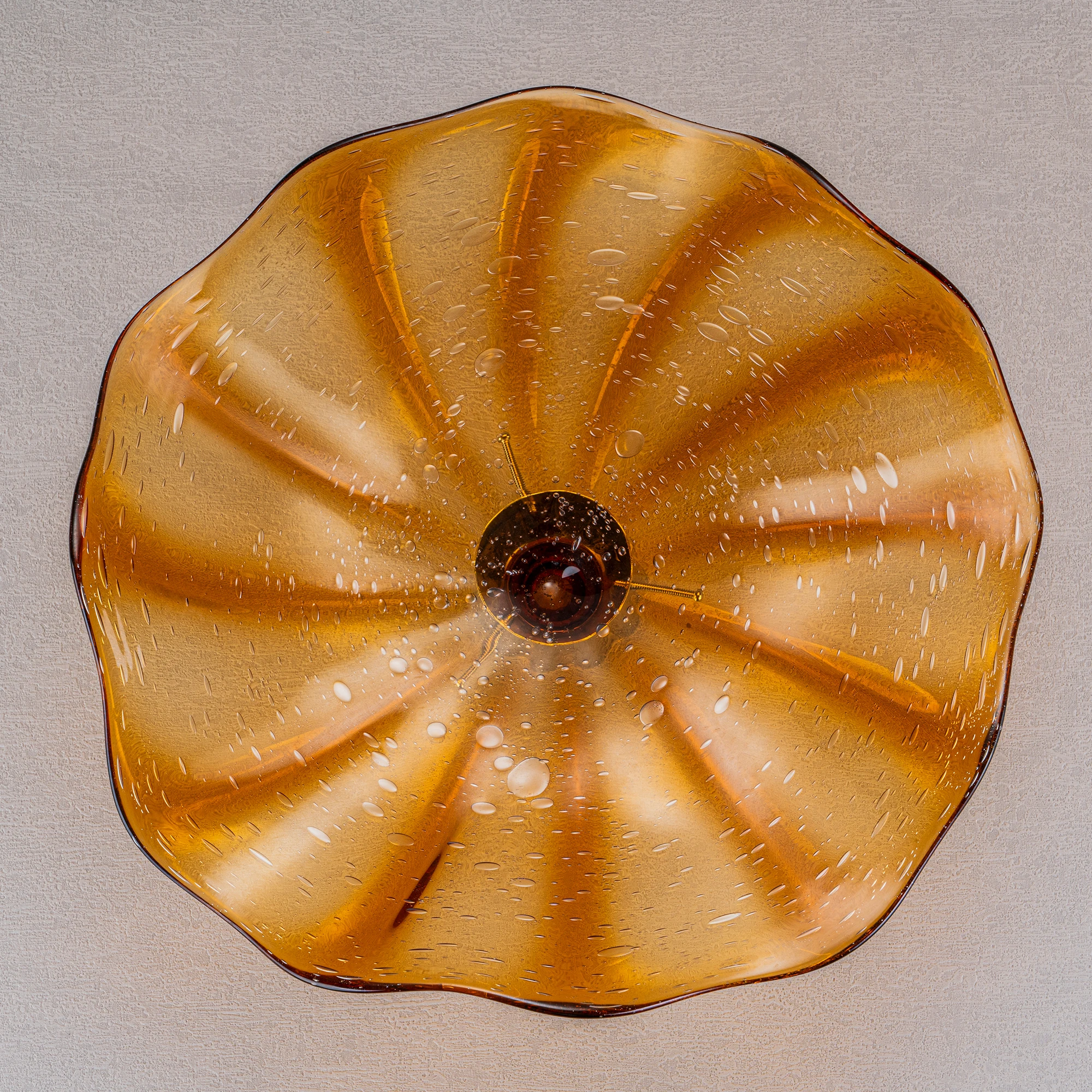 

LONGREE Handmade Glass Plate Art Decor Collection Platters Unique Shape Amber Sconces