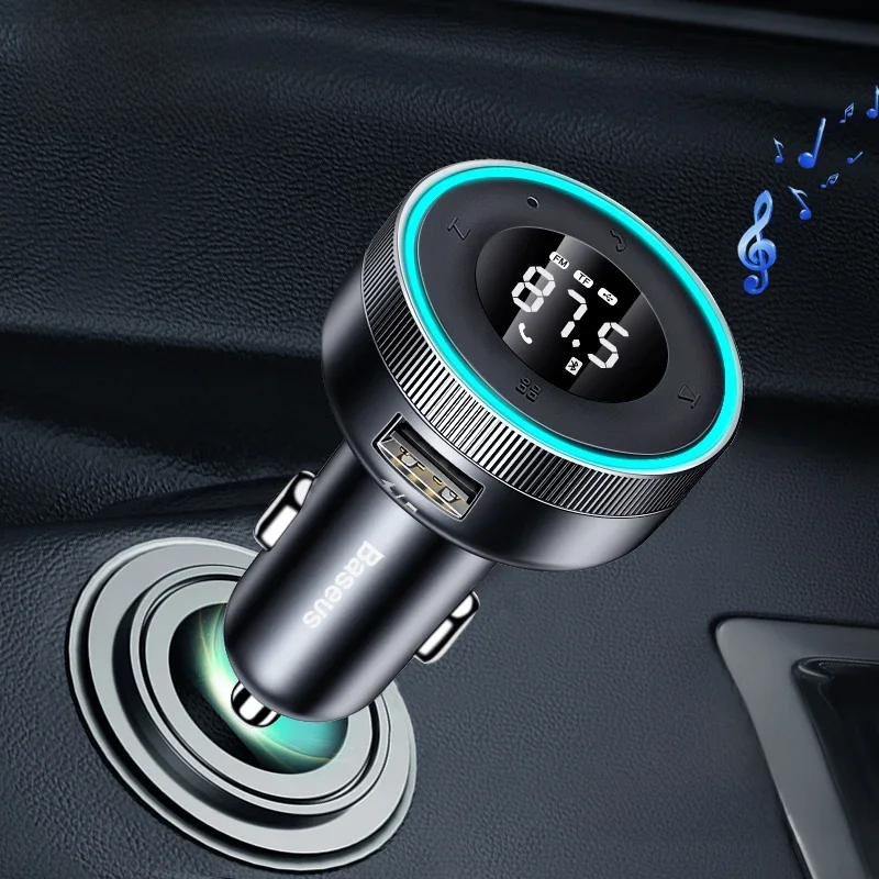 Baseus FM transmetteur modulateur voiture sans fil Bluetooth 5.0 USB chargeur rapide Auto Aux Radio lecteur Mp3 musique mains libres voiture Kit