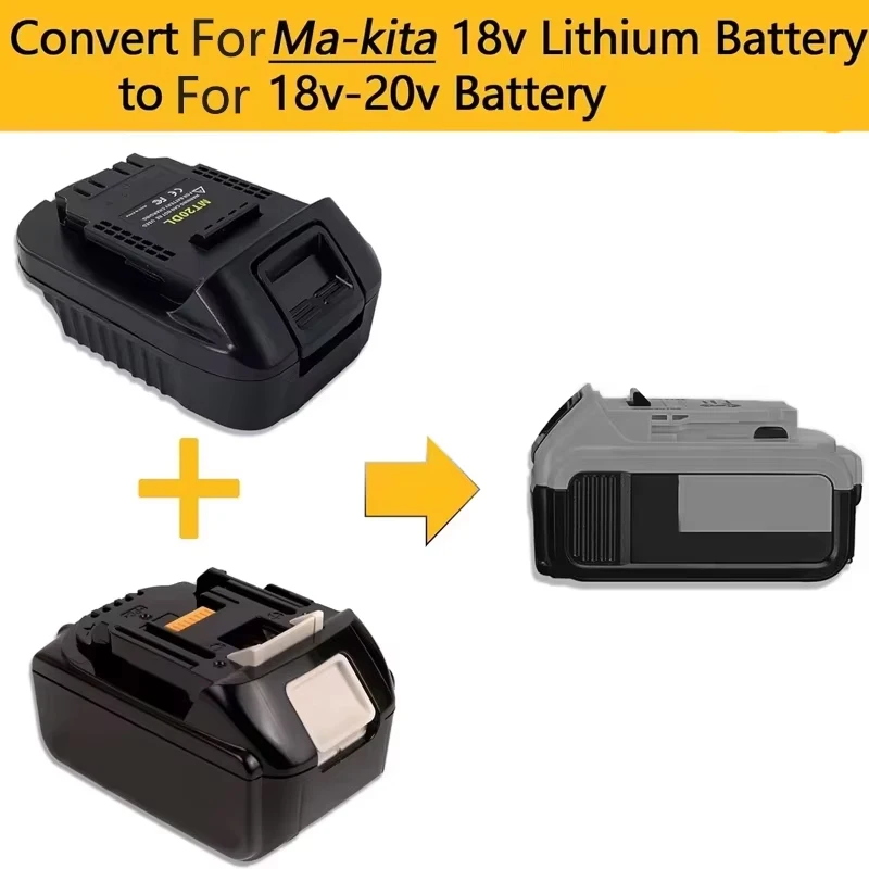 

Mt20Dl Battery Adapter For Makita 18V Bl1830 Bl1860 Bl1815 Li-Ion Battery Replacement For Dewalt 18V 20VBattery Wall Light