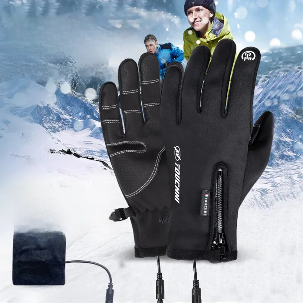 AliExpress MOJOYCE Winter Gloves Men Women Heating Warm Touchscreen Gloves USB Winter Electric Heated Gloves Hiking Skiing Fishing Cycling Mittens