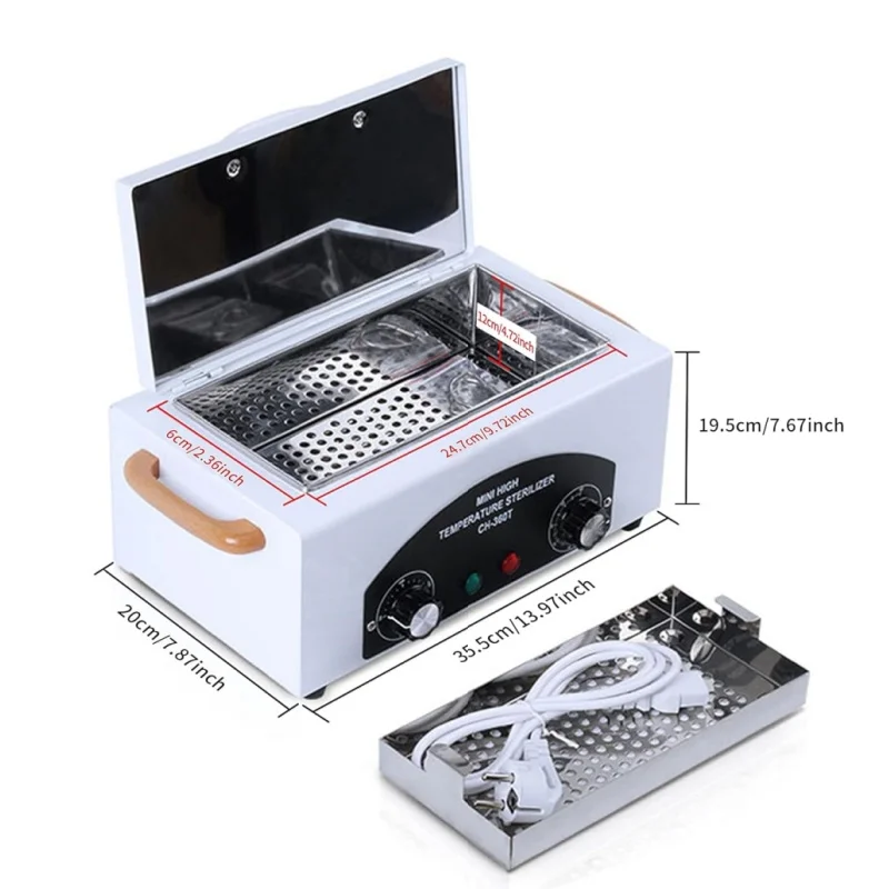 ارتفاع درجة الحرارة الجمال الشعر مسمار أداة معدنية معقم الحرارة الجافة مع الموقت مانيكير باديكير سبا صالون الحلاق المعدات