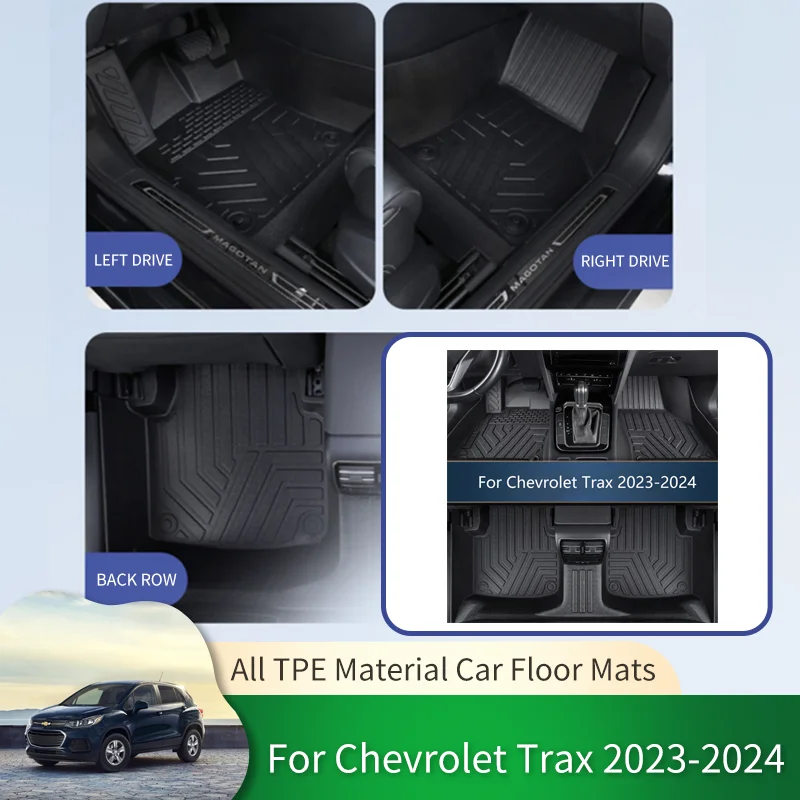 Full Surround TPE Car Waterproof Non-slip Floor Mats Protective Liner Foot Pad Carpet for Chevrolet Trax Seeker MK2 2023 2024