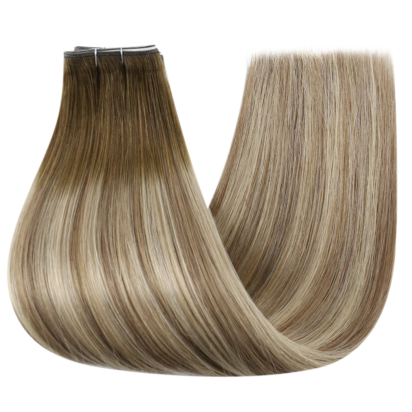 Moresoo Brede Tape in Hair Extensions Lange Inslag Remy Tape in Inslaghaar 50G Een Stuk Nagelriemen Dubbelzijdig klevende Brede PU Inslag