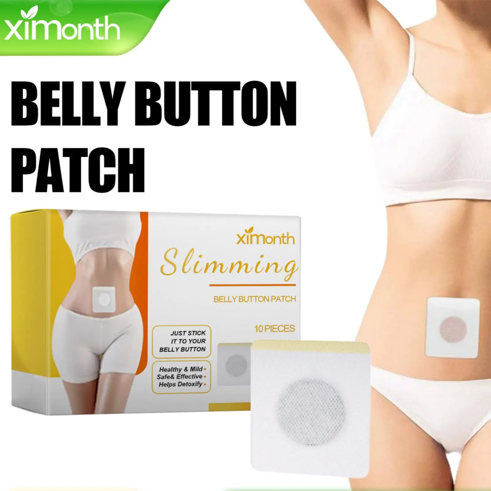 

Ximonth 10 шт., наклейки для похудения, коррекции фигуры, бедра, руки, живот, укрепление жира, лимфатический детокс, подтяжка кожи, травяной пластырь для пупка