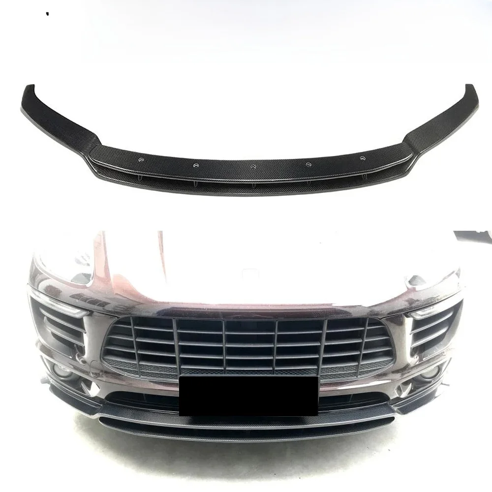 Spoiler przedniego zderzaka Splitters do Porsche Macan Standard 2014 2015 2016 2017, przedni zderzak z włókna węglowego Spoiler wargowy Splitter — zdjęcie 2