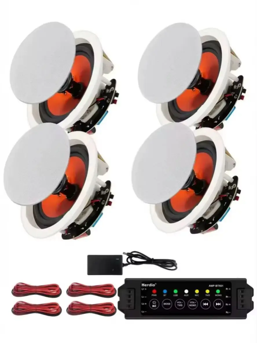Herdio 6,5 inch Bluetooth-plafondluidsprekers 600 W inbouwluidsprekersysteem voor binnen, keuken, theater, slaapkamer, kantoor en terras - afbeelding 2