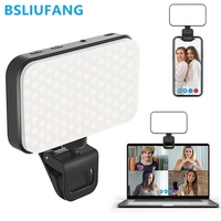 BSLIUFANG Fill Lamp LED Selfie Light 1000Mah Rechargeable Clip-on 3 Light Modes For Cell Phone Tablet Laptop Video Conference