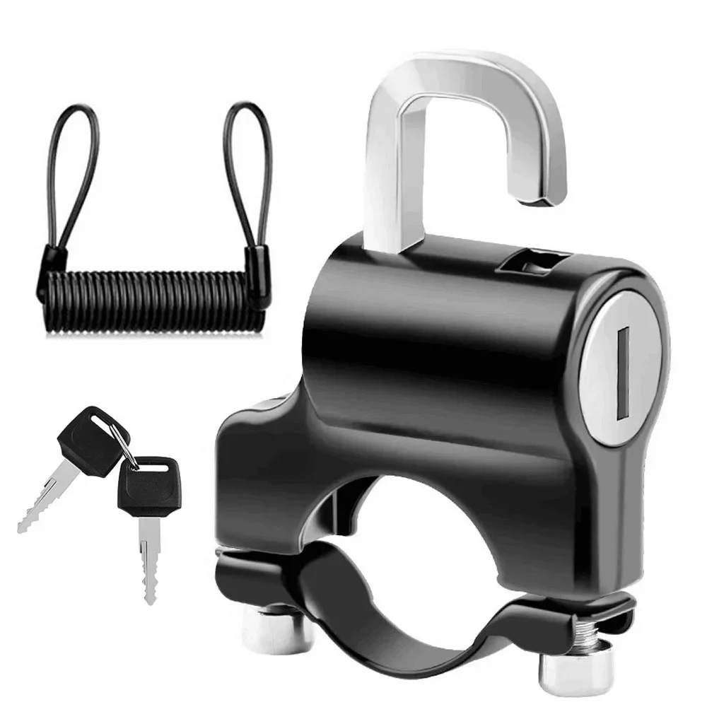 AliExpress Mini Portable Helmet Lock Anti-Theft Safety Lock All-Metal with 2 Keys for 22-24mm Handlebar Bike Motorcycle Electric Scooter