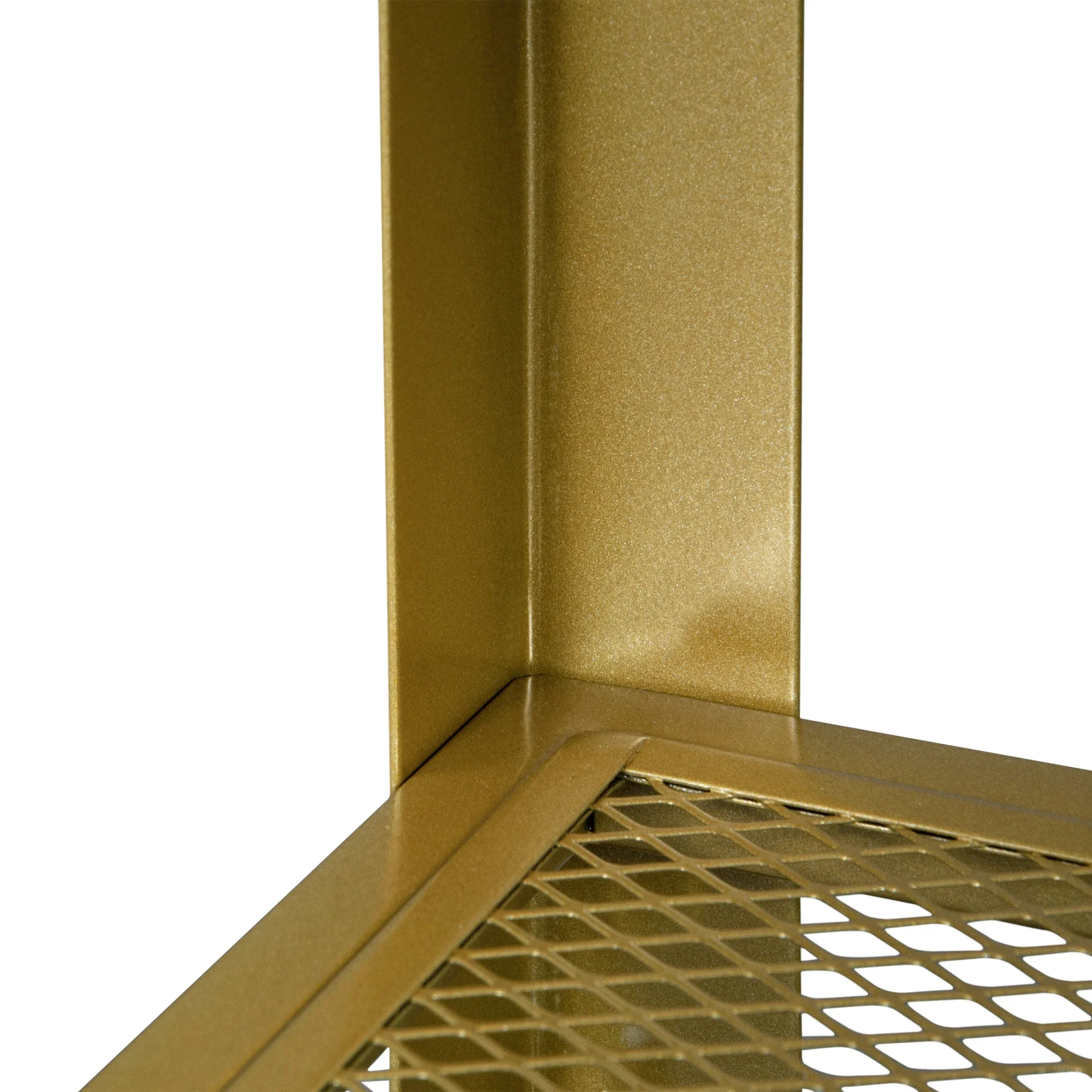 Cuboid Coffee Table Moisture-Proof Water-Proof Scratch-Resistant W/4 Lockable Wheels Metal Frame&Mesh Storage Shelf