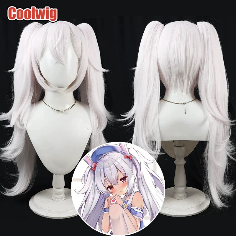 

Coolwig Synthetic Hair Laffey Cosplay Wigs Game Azur Lane Laffey 80cm Women Long Straight Light Pink Ponytail Wig Heat Resistant
