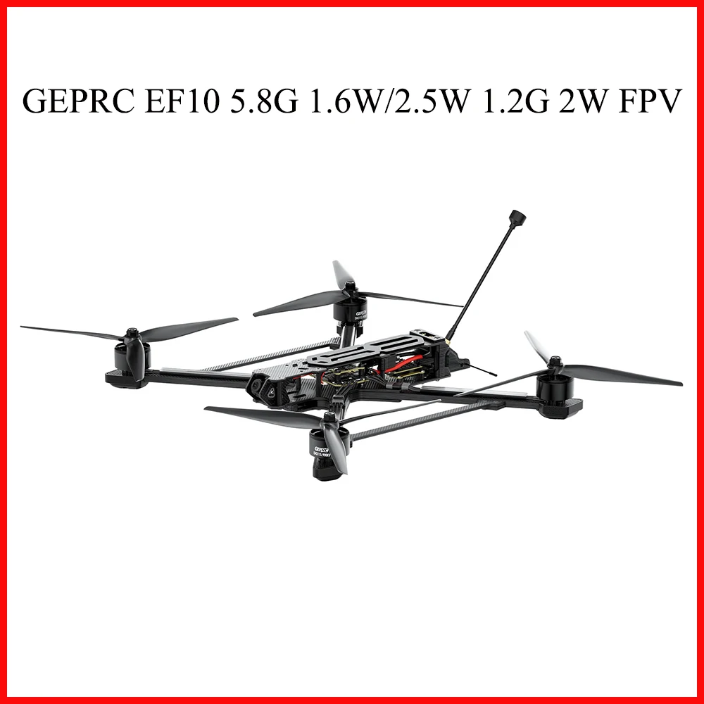 

GEPRC EF10 5,8G 1,6 W/5,8G 2,5 W/1,2G 2W 10-дюймовый Дрон FPV дальнего действия с двигателем EM3115 900KV 48 мощная МОП X-образная структура