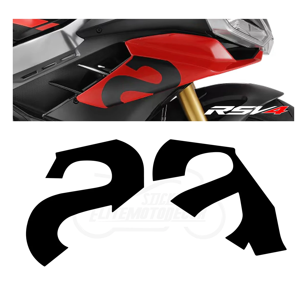 

Для Aprilia RSV4 1000cc 2020 2024, большие графические наклейки, наклейки на обтекатель мотоцикла, комплект наклеек, обертка, украшение на боковую панель