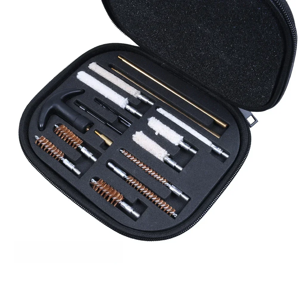 Kit de nettoyage de baril de pistolet tactique, 16 pièces, pour fusil, brosse de pistolet, ensemble d'outils de nettoyage pour outil de chasse de calibre.22/.38/9mm/.40/.45