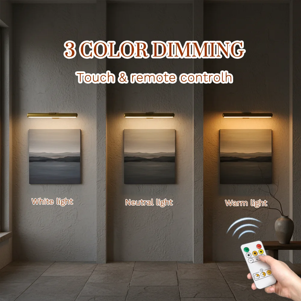 4000mAh Painting Picture Light Portrait With Remote Living Room Wireless Wall Lamp Art Display Rechargeable Battery Operated