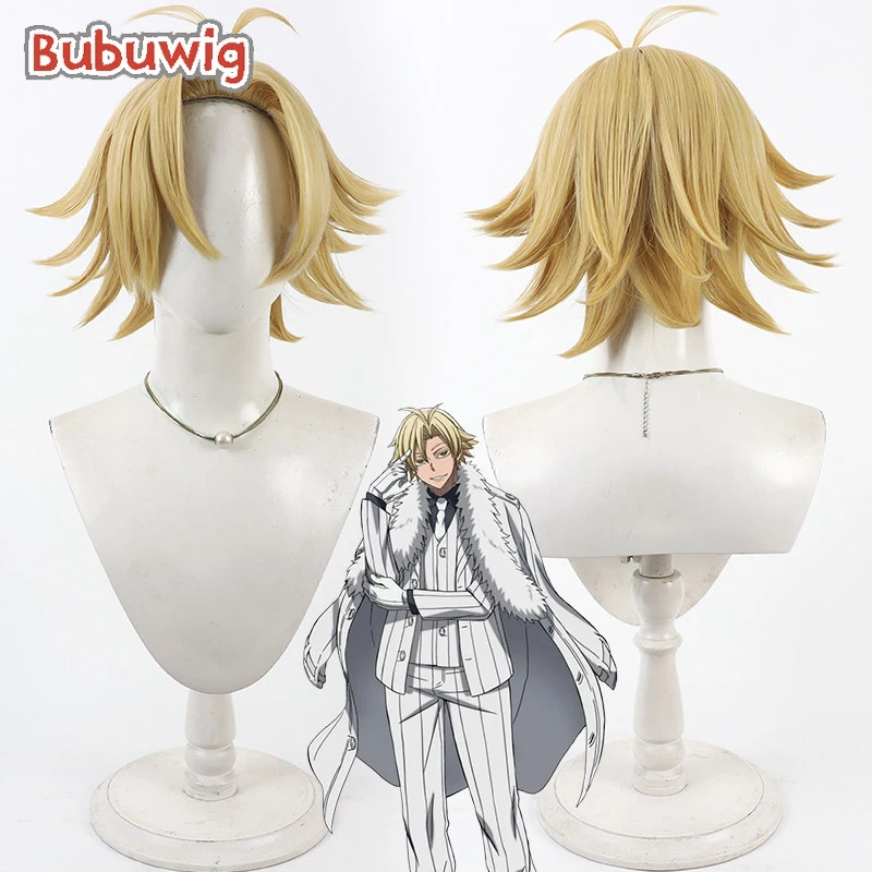 

Bubuwig Synthetic Hair Tsubakiri Momomiya Cosplay Wigs Tougen Anki Tsubakiri Momomiya 30cm Short Dark Blonde Wig Heat Resistant