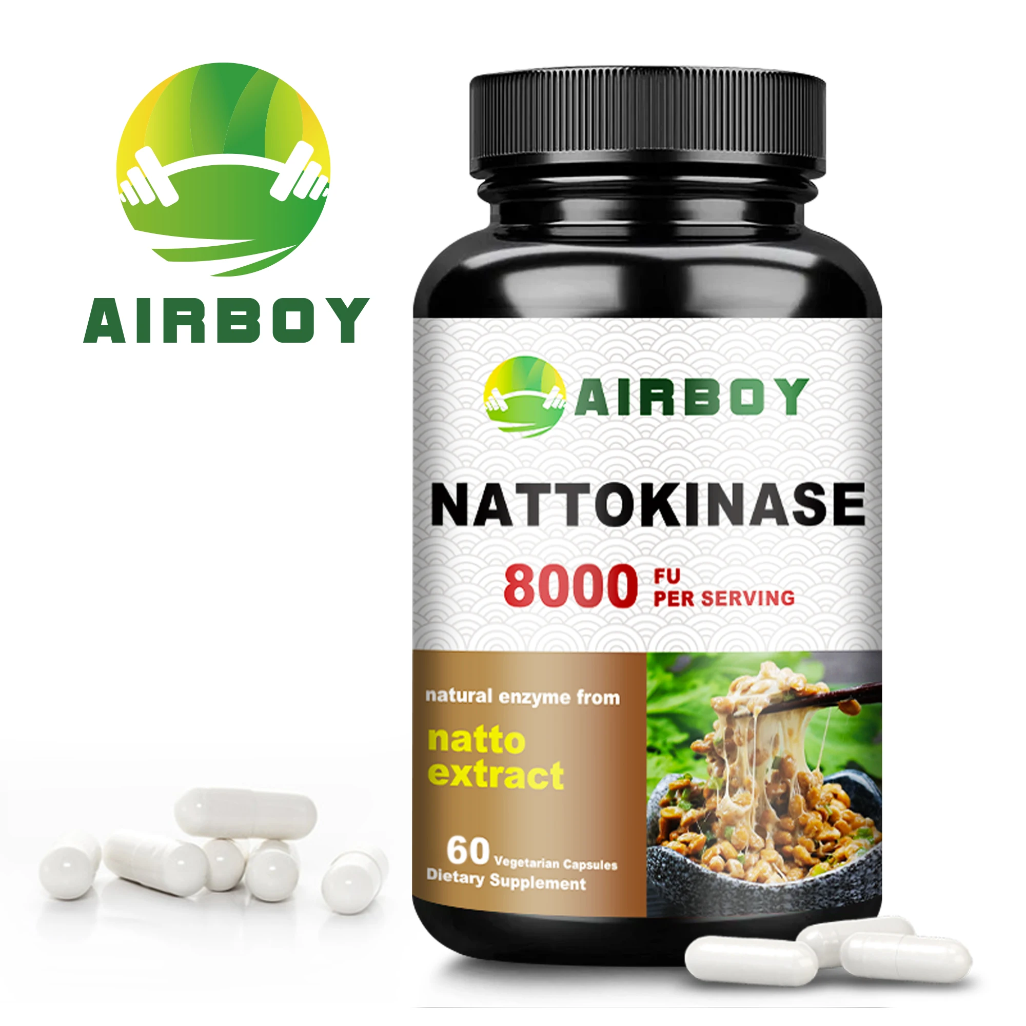 Nattokinase - Supports Heart and Blood Vessel Health and Promotes Blood Circulation - 60 Capsules