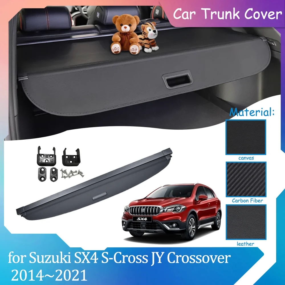 Car Trunk Covers for Suzuki SX4 S-Cross JY Crossover 2014~2021 Luggage Retractable Waterproof Curtain Shelter Cargo Accessories