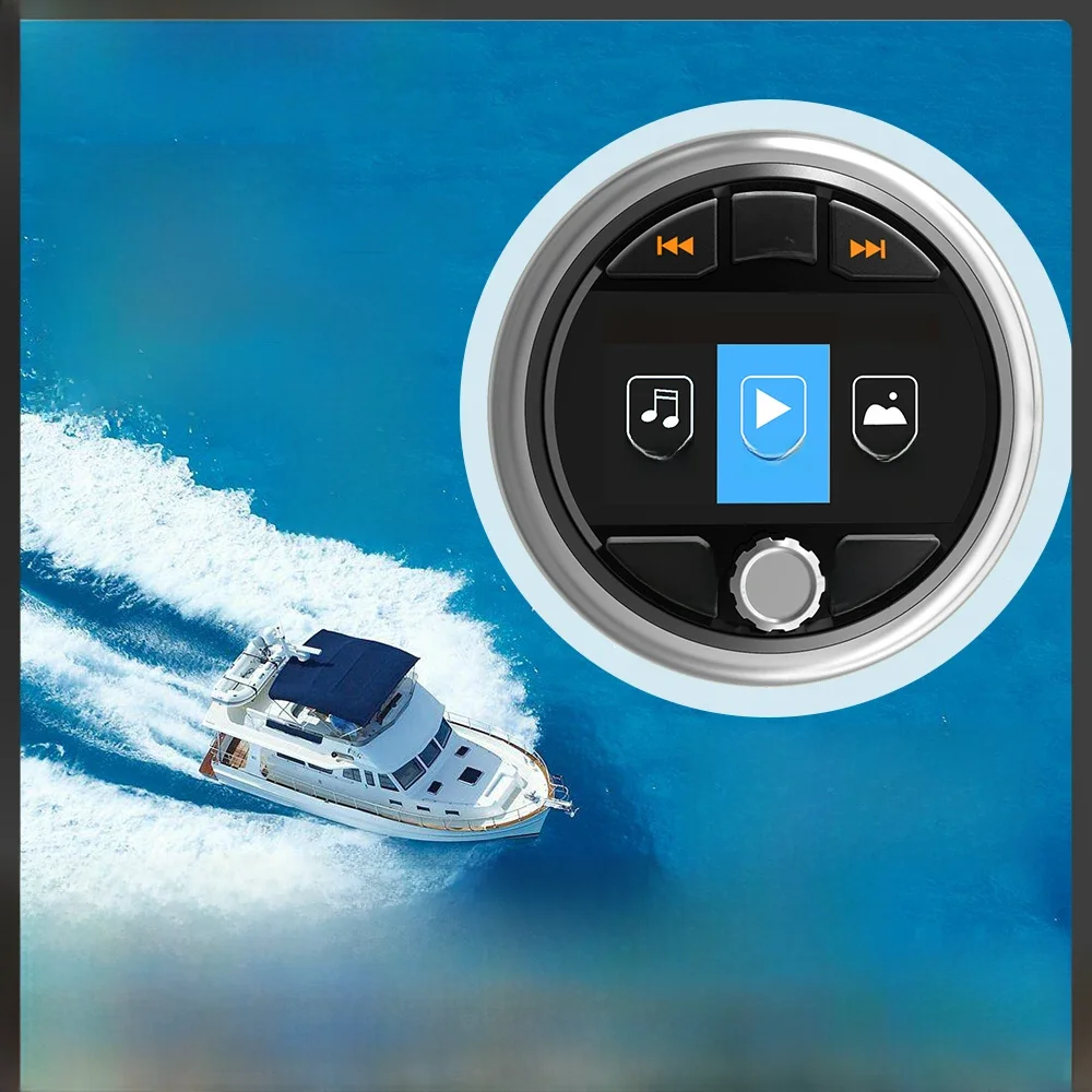 Grandnavi Mp5 Marine Stereo Waterdichte Ipx5 Boot Radio Speler Bluetooth Fm Rds Audio Voor Jacht Gauge Atv Utv Kar Motorfiets - afbeelding 2