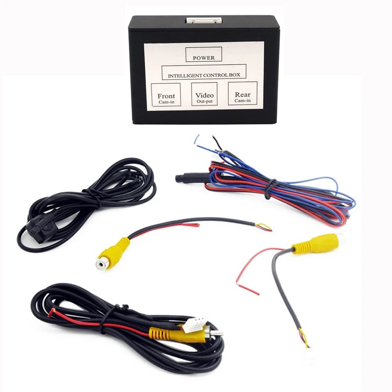 Dual-Channel Car Camera Switch Box Manual Front/Rear View Toggle for Backup&Parking Front/Rear View Video Converter Quick Switch