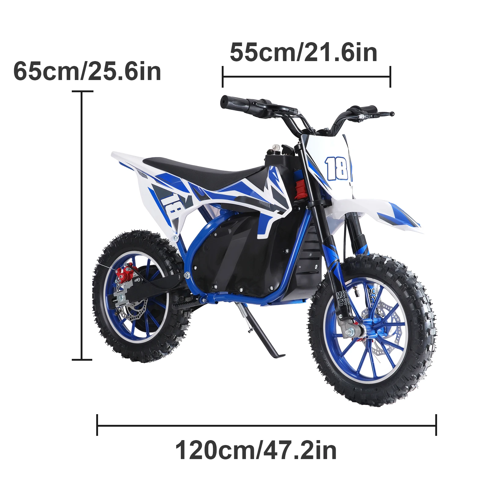 36V elektryczny rower terenowy, 350W dla dzieci Dirt Bike elektryczny, motocykl dzieci Off Road z mechanicznymi hamulcami tarczowymi, prędkość do 25 KM/H