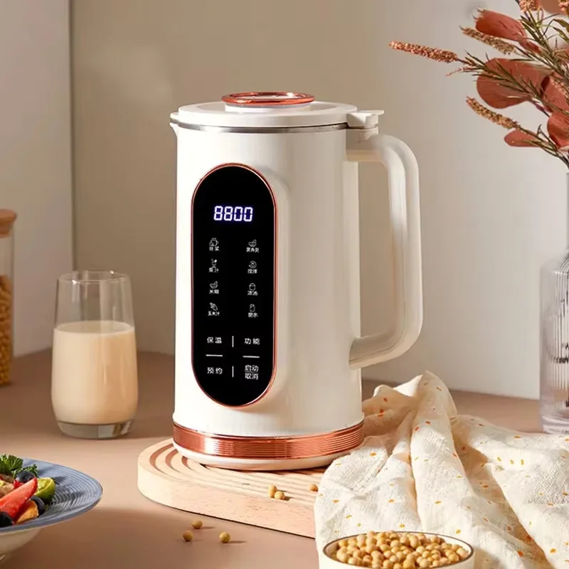 Máquina de leche de soja de 1500ml, exprimidor eléctrico, licuadora, mezclador, máquina para hacer leche de soja, rompe paredes, máquina de desayuno con hoja de 10 hojas