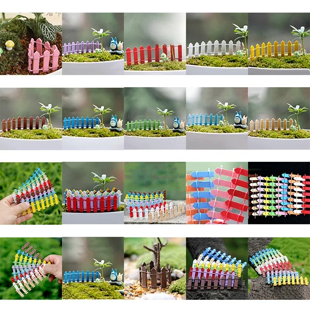 1 szt. Detal 10 kolorów płot miniatury ogrodzenie bajkowy ogród Gnome mech terraria rzemiosło żywiczne dekoracje dom ogród Kawaii — zdjęcie 2