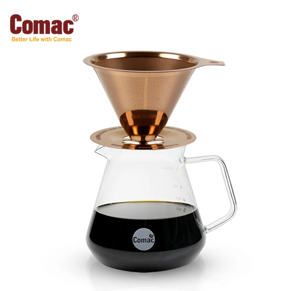 Comac Titanium Filter Glass Server Coffee Drip Set 600ml (SFG1/G8)