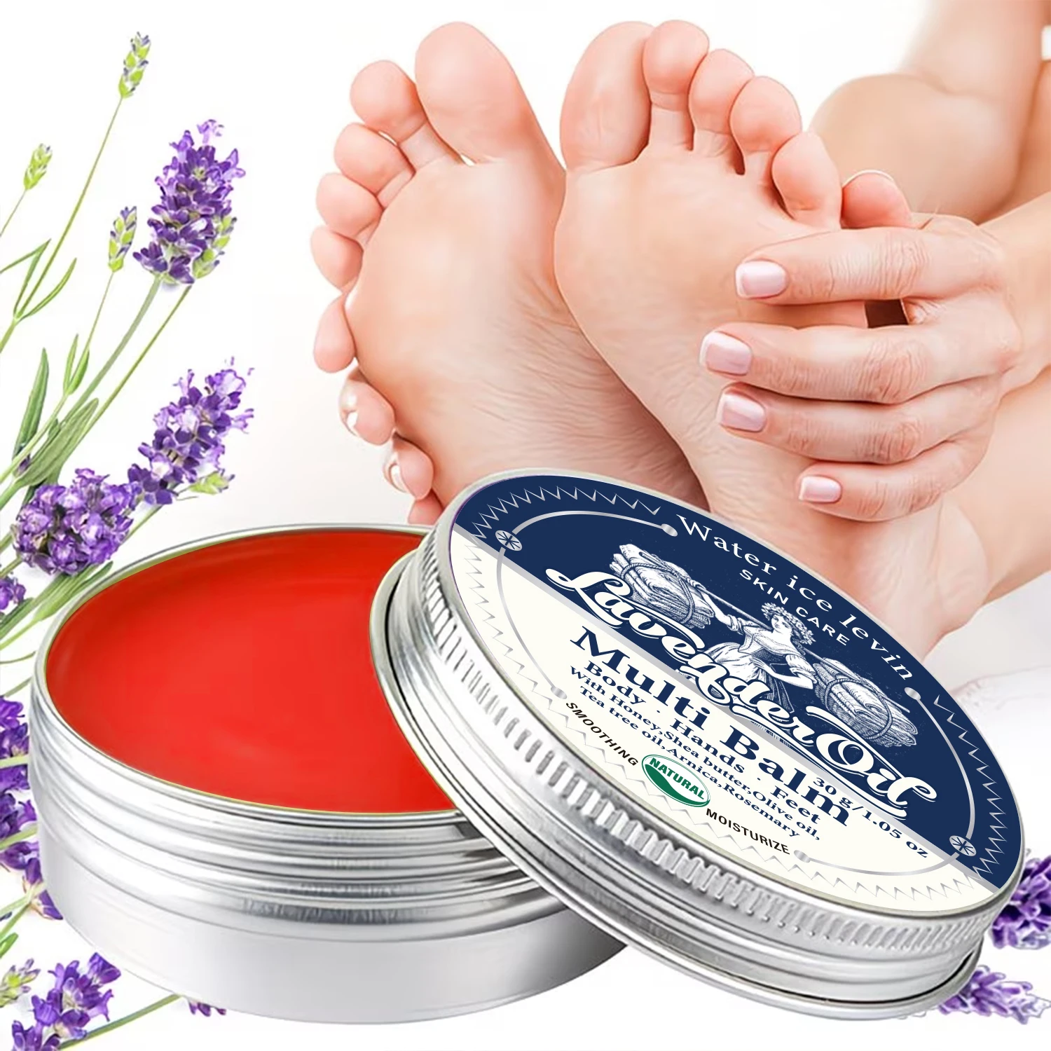 Water Ice Levin Lavender Oil Multi Balm 30g Honey Shea Butter Olive Oil Hand Foot Body Moisturizing Skin Care Balm