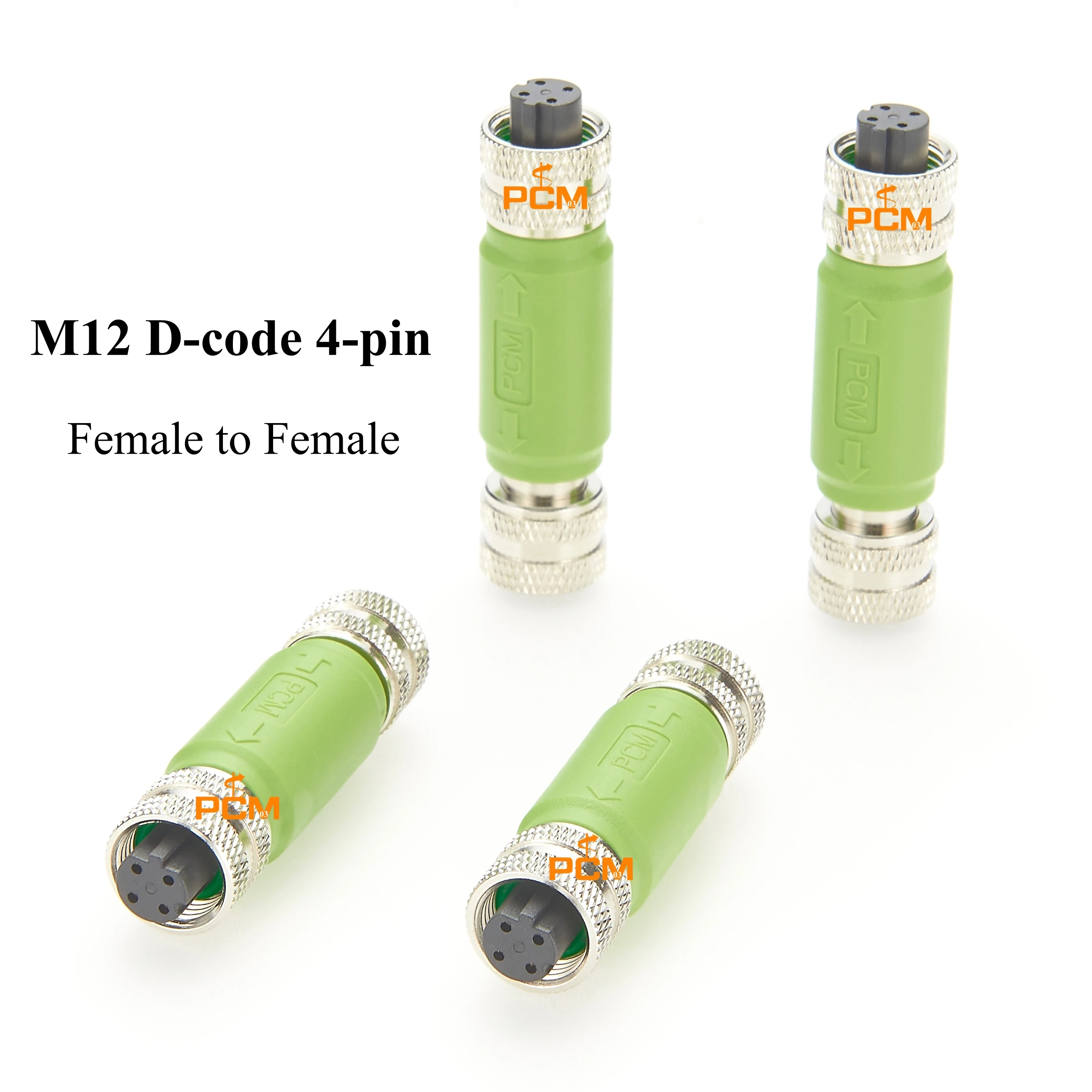 

M12 D Code 4Pin Female to Female Ethernet Adapter, IP67 Waterproof Industrial Cat5e Coupler Connector for PROFINET EtherCAT