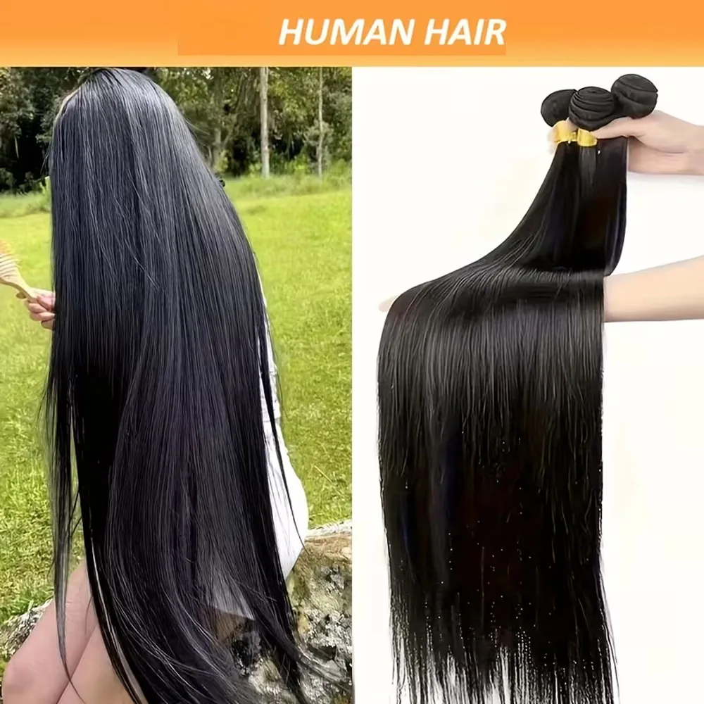 12-42 polegada feixes de cabelo humano em linha reta 12a 100% extensões de cabelo humano natural preto tecer cabelo brasileiro pacotes 1/3/4 pçs pacotes