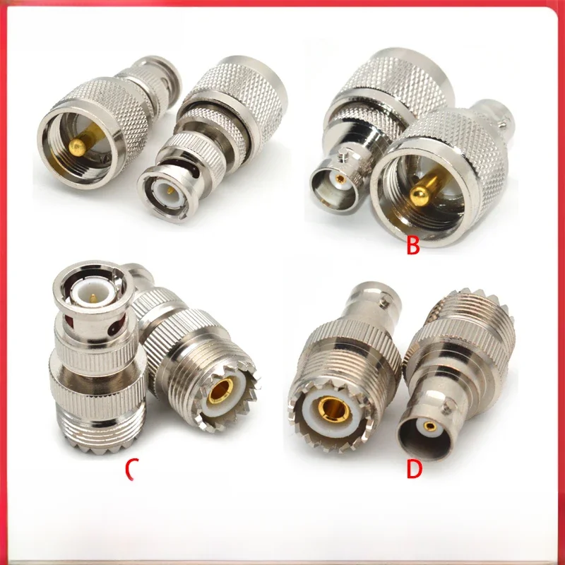 Adaptateur Coaxial RF BNC mâle femelle vers UHF PL259 mâle SO239 femelle, connecteur en cuivre pour antenne Radio